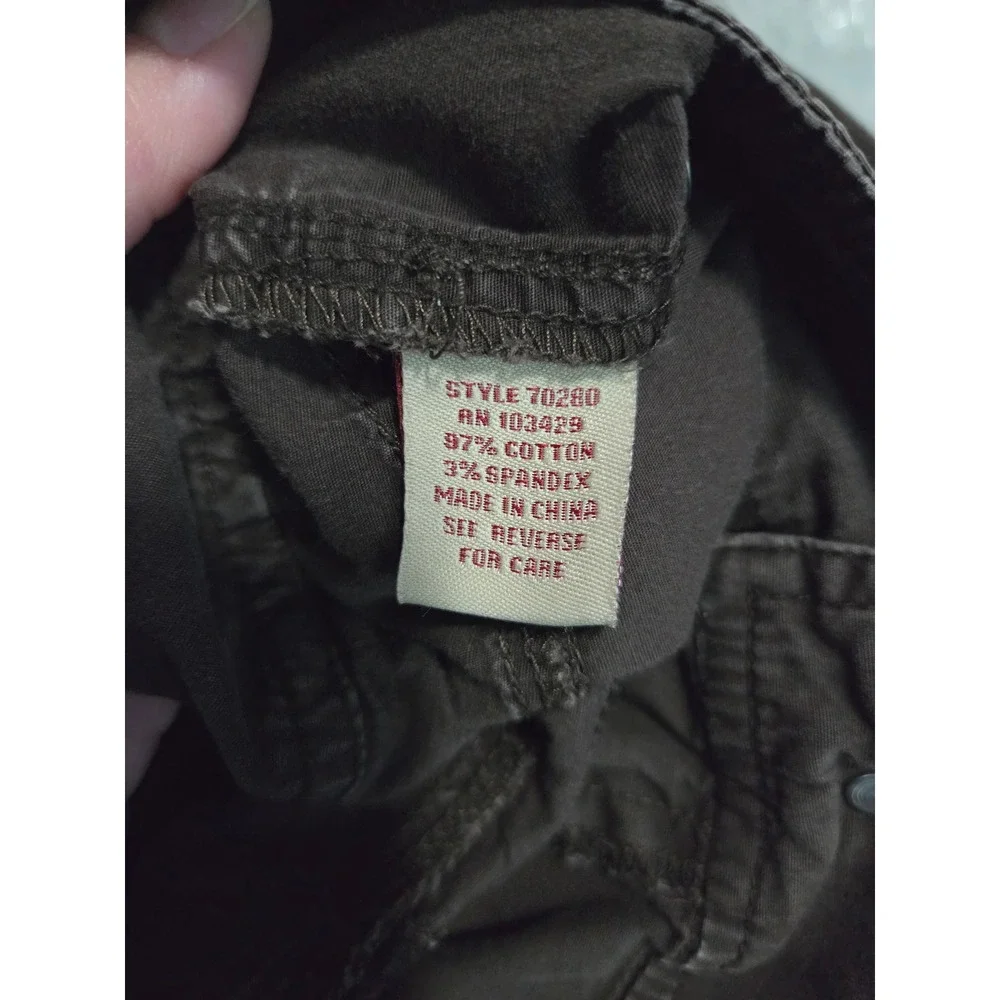 Khakis and Co Brown Cargo Capri Pants Women 12 Utility Cropped 70280 - Picture 5 of 5